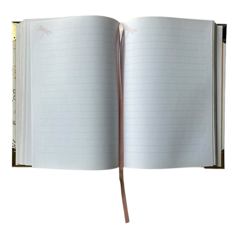 LOVE Floral Hardcover Journal Notebook Gold Foil Corners Ribbon Bookmark - Picture 2 of 3